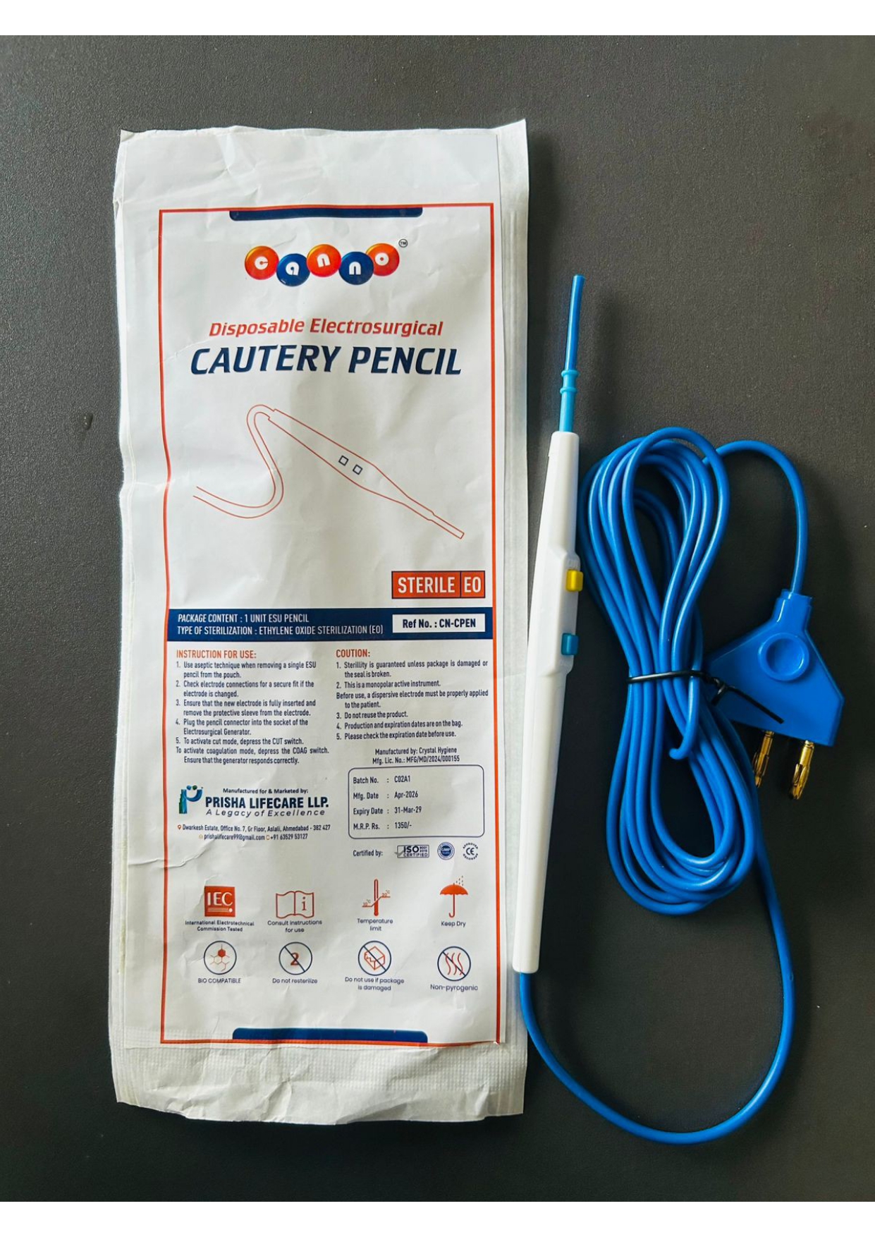 Disposable Electrosurgical Cautery Pencil